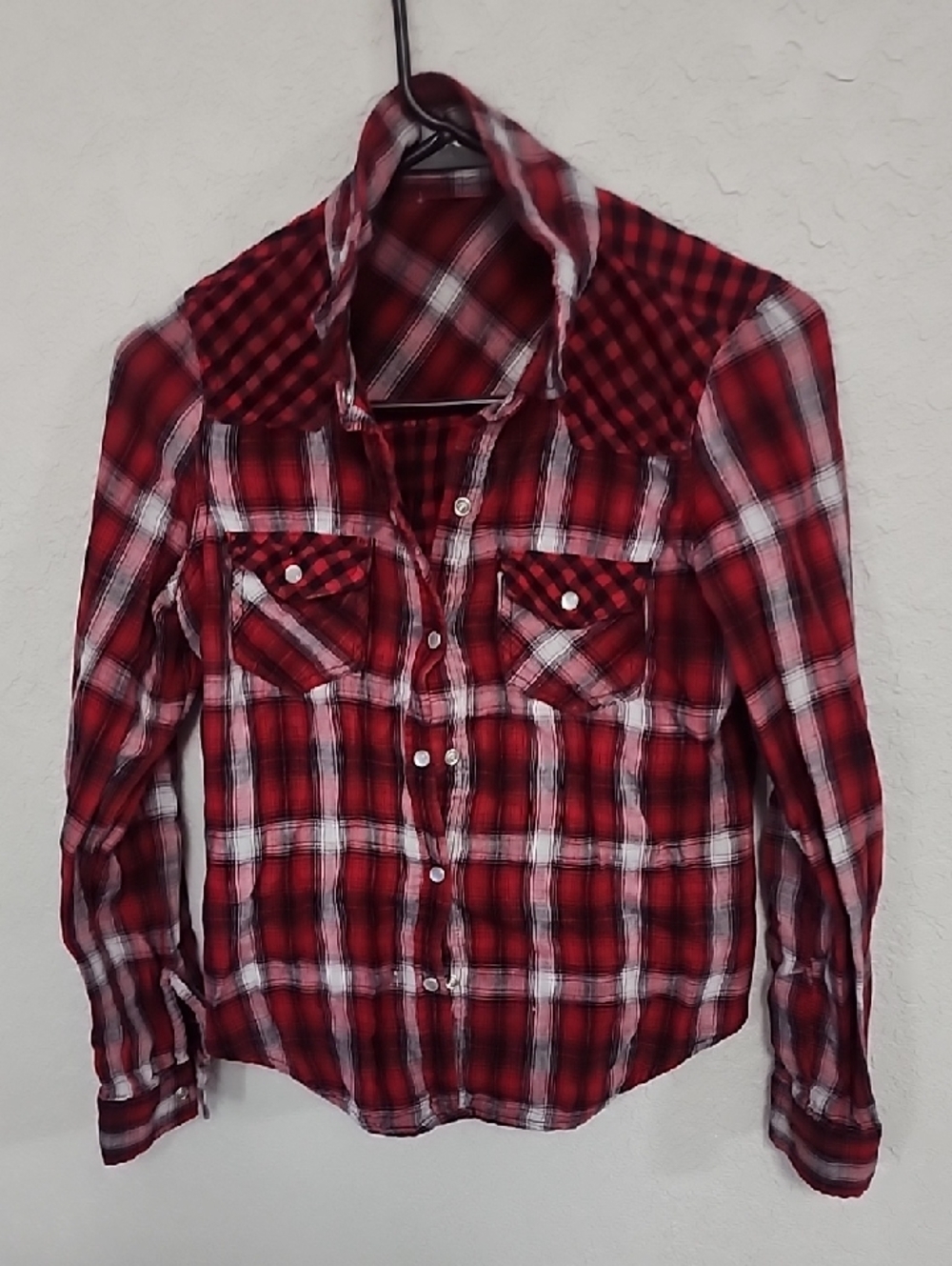 Red Plaid Button Up Shirt